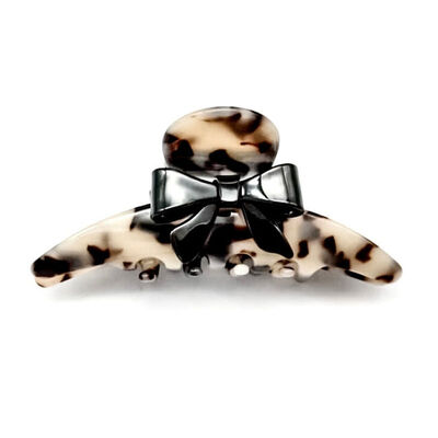 Tortoise Shell Claw Clips with Black Bow - The French Shoppe