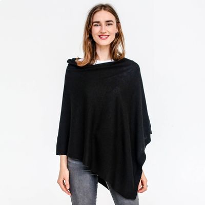 Women's Black Ponchos - The French Shoppe