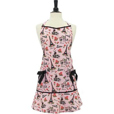 Pink Aprons with Paris Print - The French Shoppe