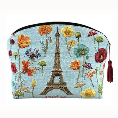 Blue Cosmetic Bags with Eiffel Towers Prints - The French Shoppe